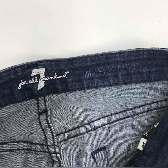 7 for All Mankind The Skinny Dark Wash Size 28 - Picture 5 of 12